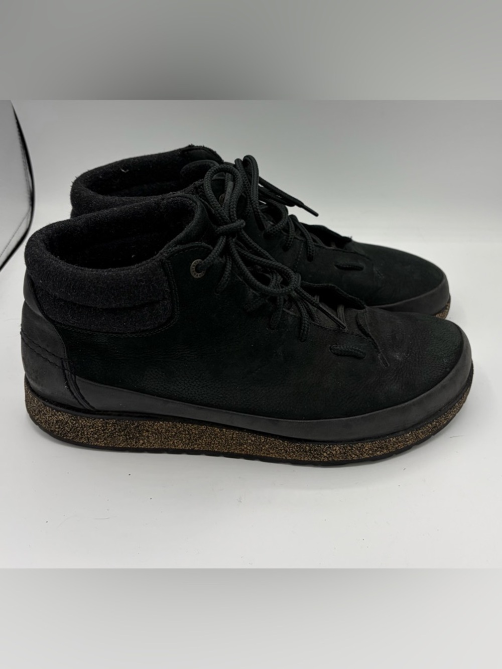 Birkenstock Honnef high black nubuck leather ankle boot men’s 10 casual lace up